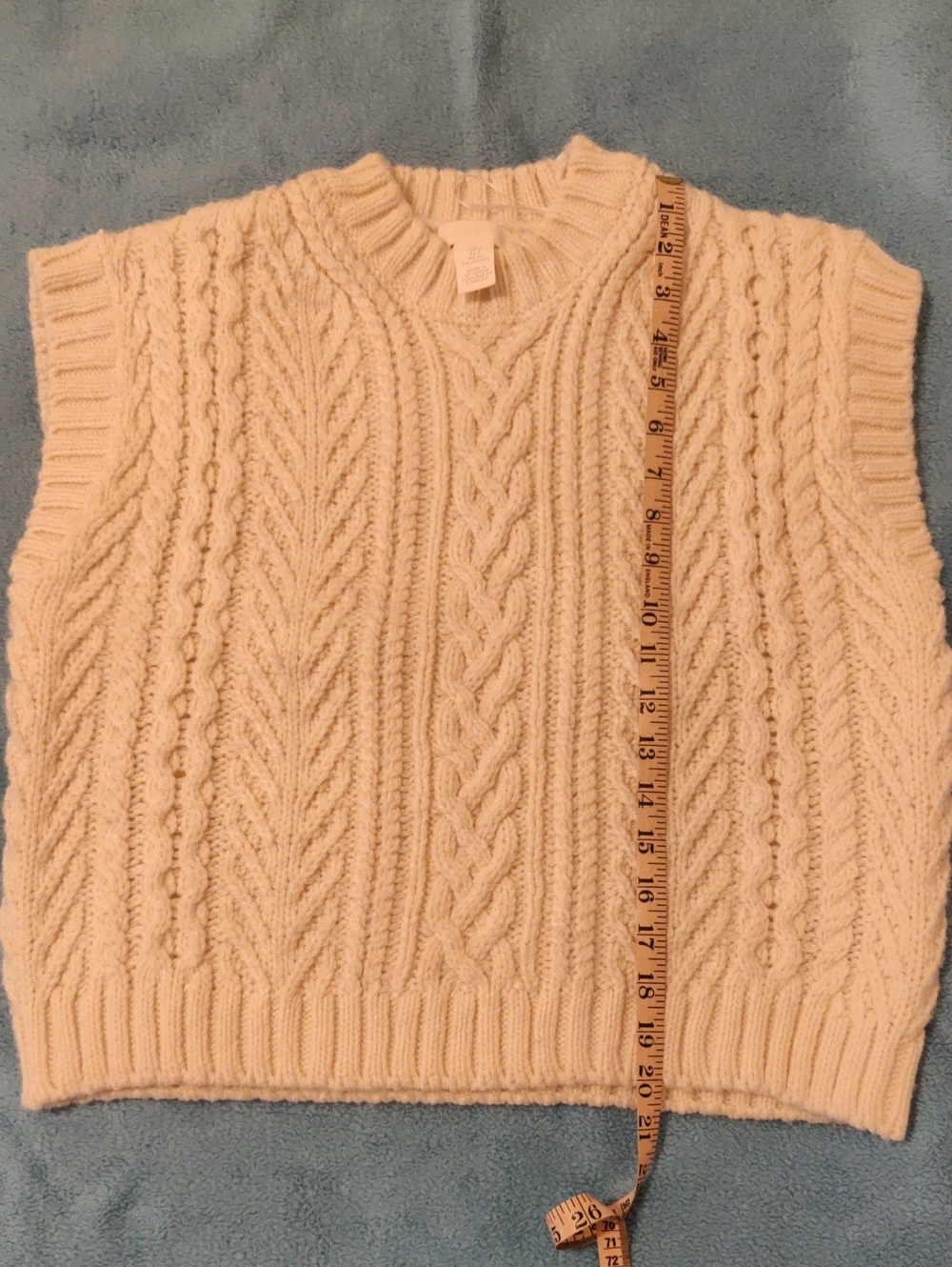 H&M Cream Cable Knit Sweater Vest